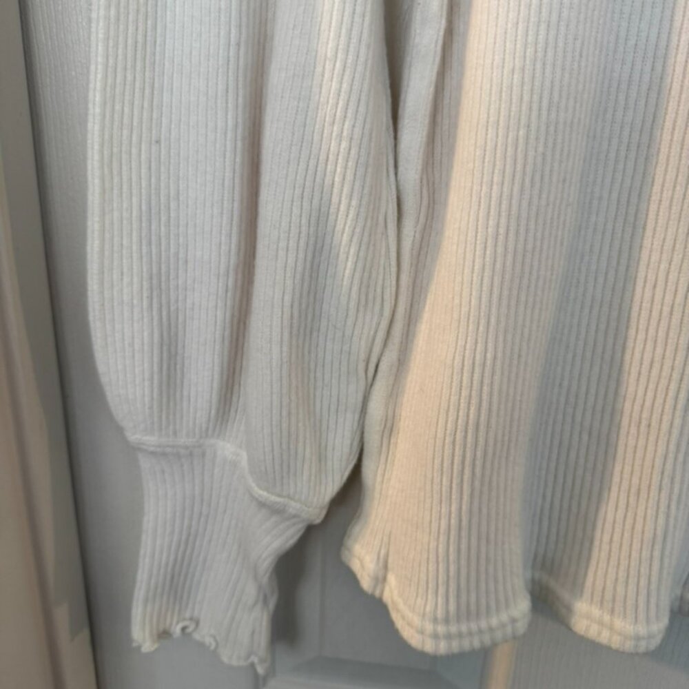 NWOT, Free People Love Struck Turtleneck Ribbed Blouse, White, Size XL - Picture 14 of 16